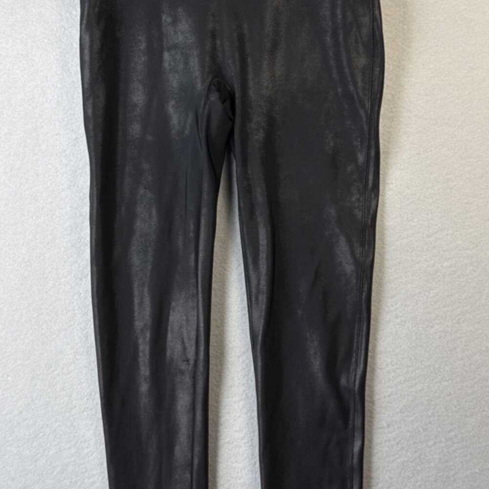 Spanx By Sara Blakely 2437 Women's Size‎ Large Faux Leather Leggings Black Sexy